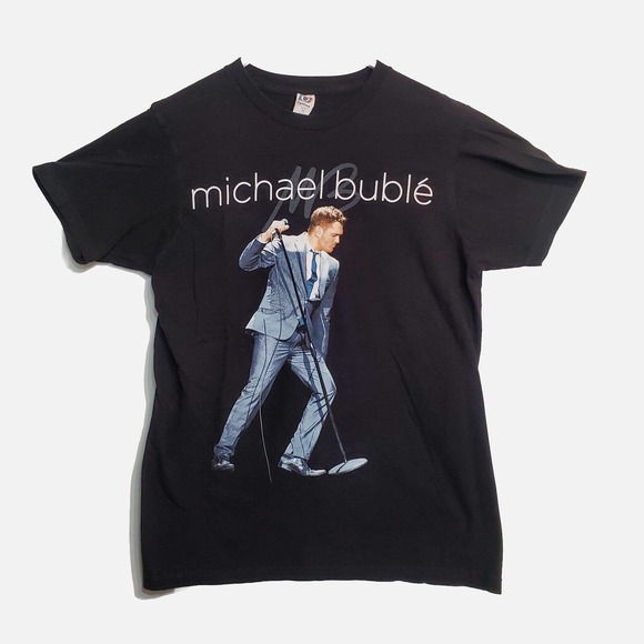 Michael Buble Band Concert Tee Unisex Slim Fit Black Size medium - Picture 2 of 10